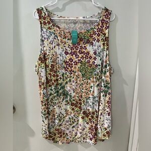 Maurices Floral Scoop Neck Tank Top, size 3X, new!
